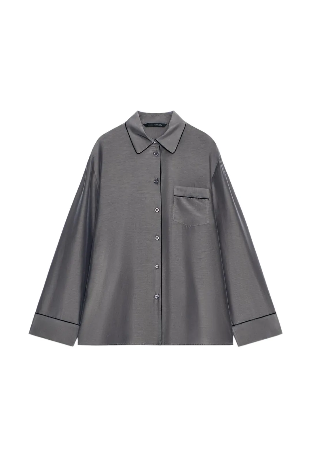 Контрастная рубашка с шелком ZW Collection, Zara