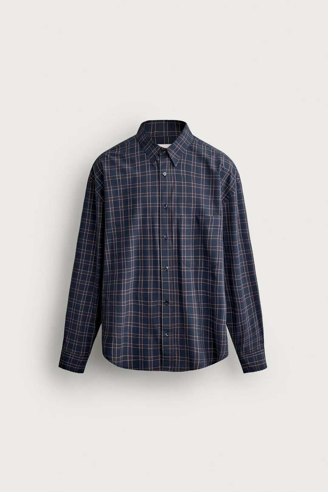 Рубашка в клетку из хлопка и шелка, Zara