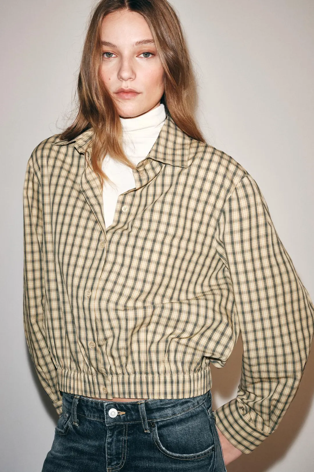 Рубашка объемная в клетку ZW Collection, Zara