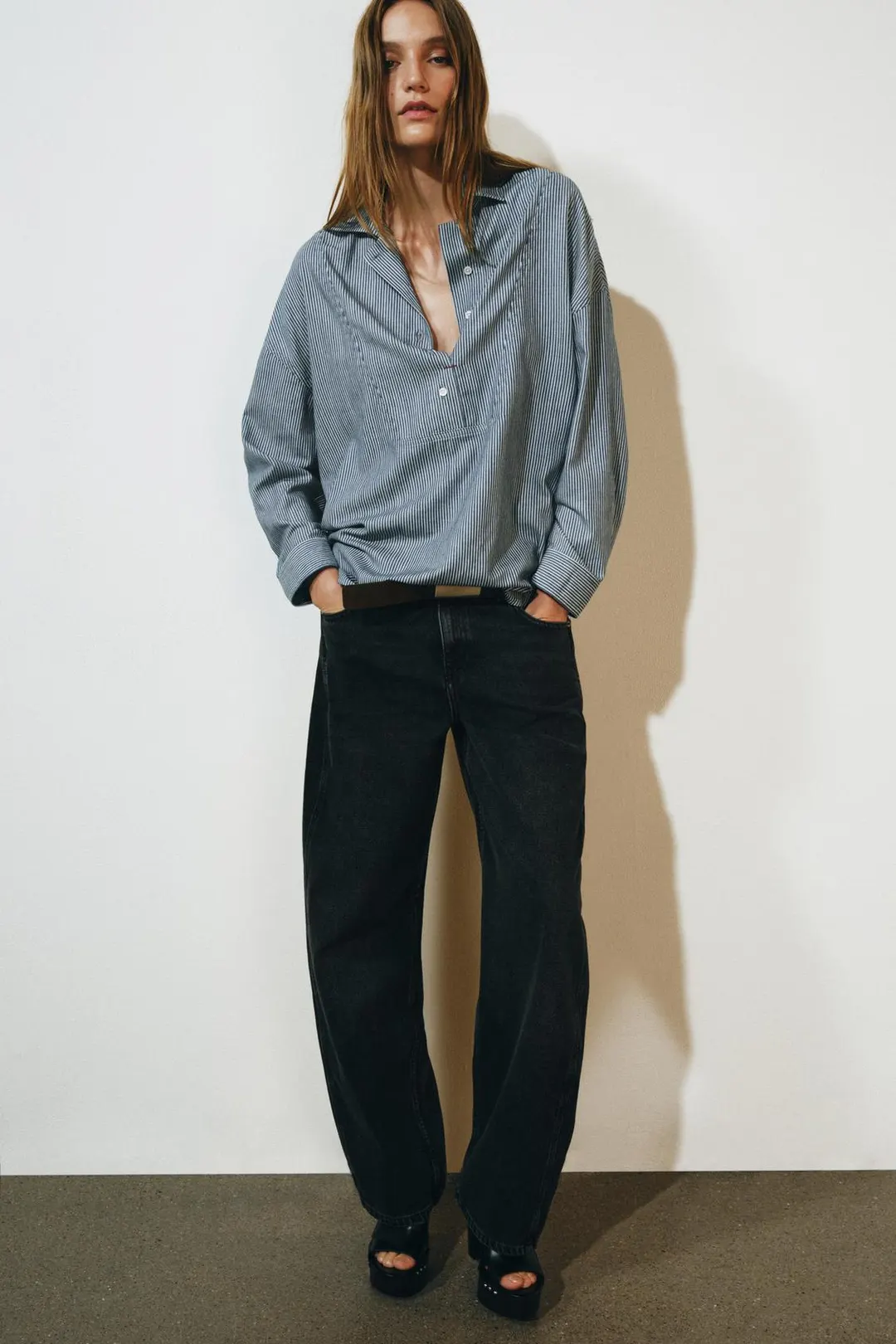 Рубашка в полоску ZW Collection, Zara