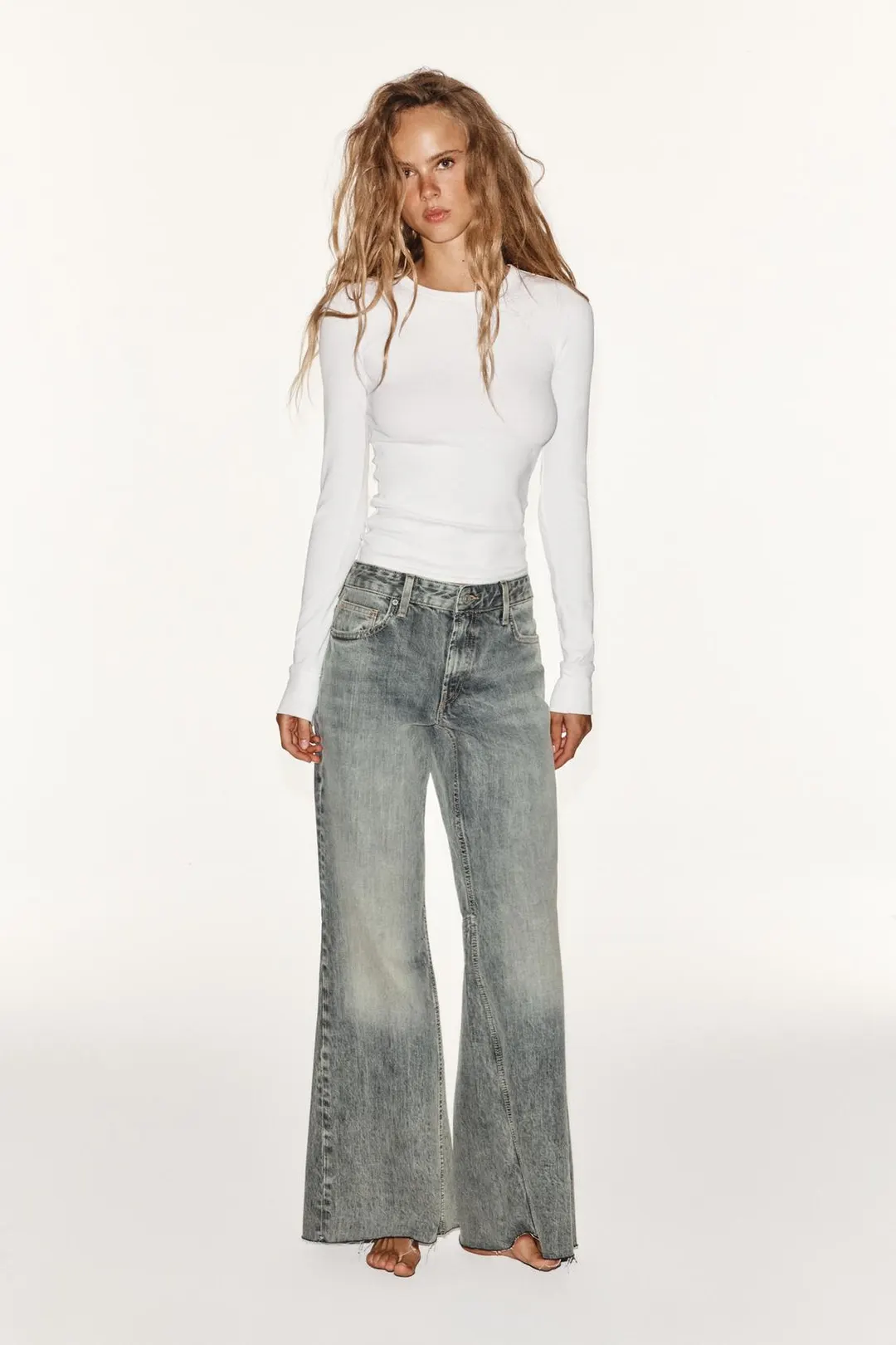 Джинсы TRF сильный клеш с низкой посадкой, Zara