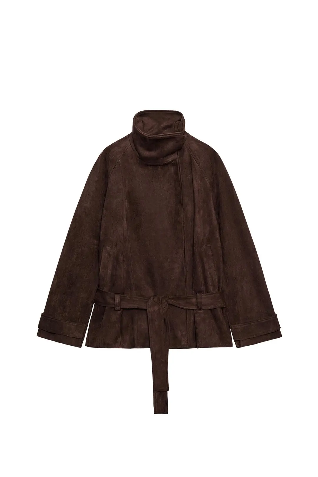 Куртка из искусственной замши с поясом, Zara