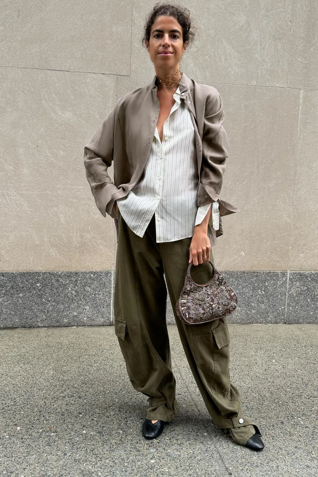 Рубашка из 100% шелка в полоску ZW Collection, Zara