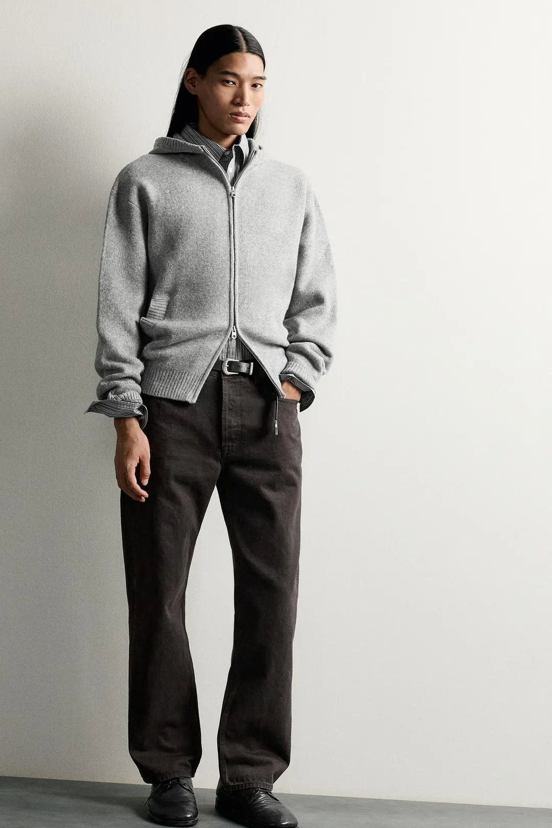 Кардиган свободного кроя с капюшоном, Zara
