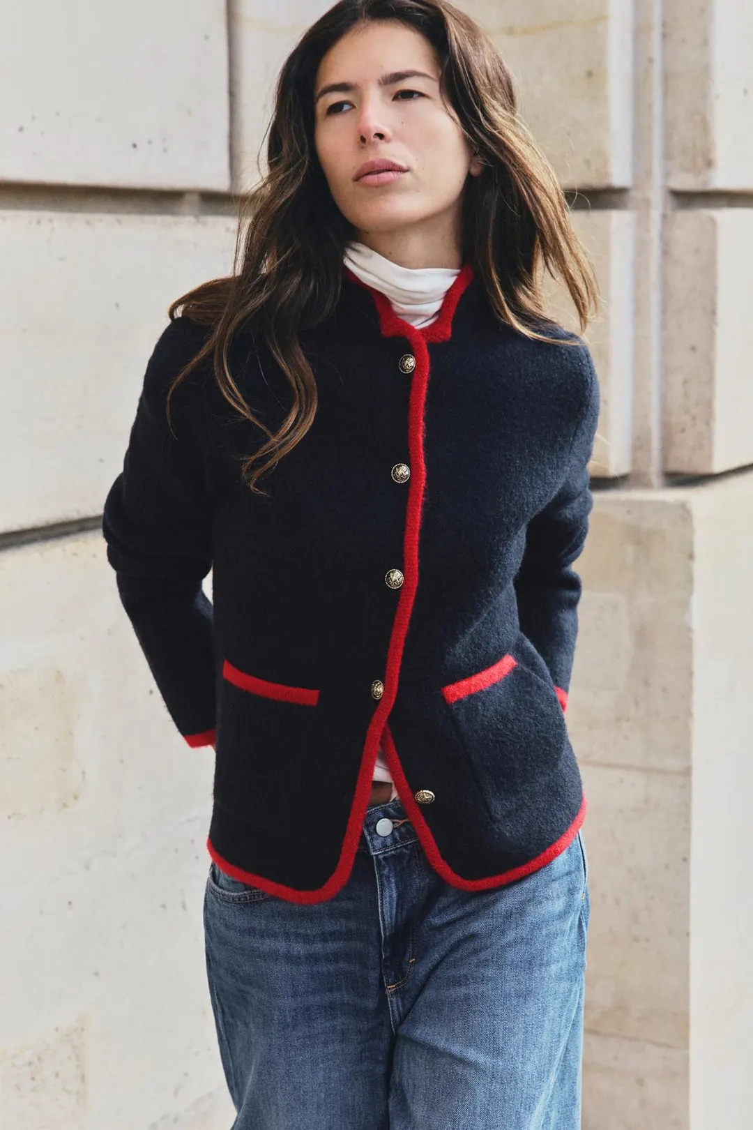 Кардиган с контрастной отделкой, Zara