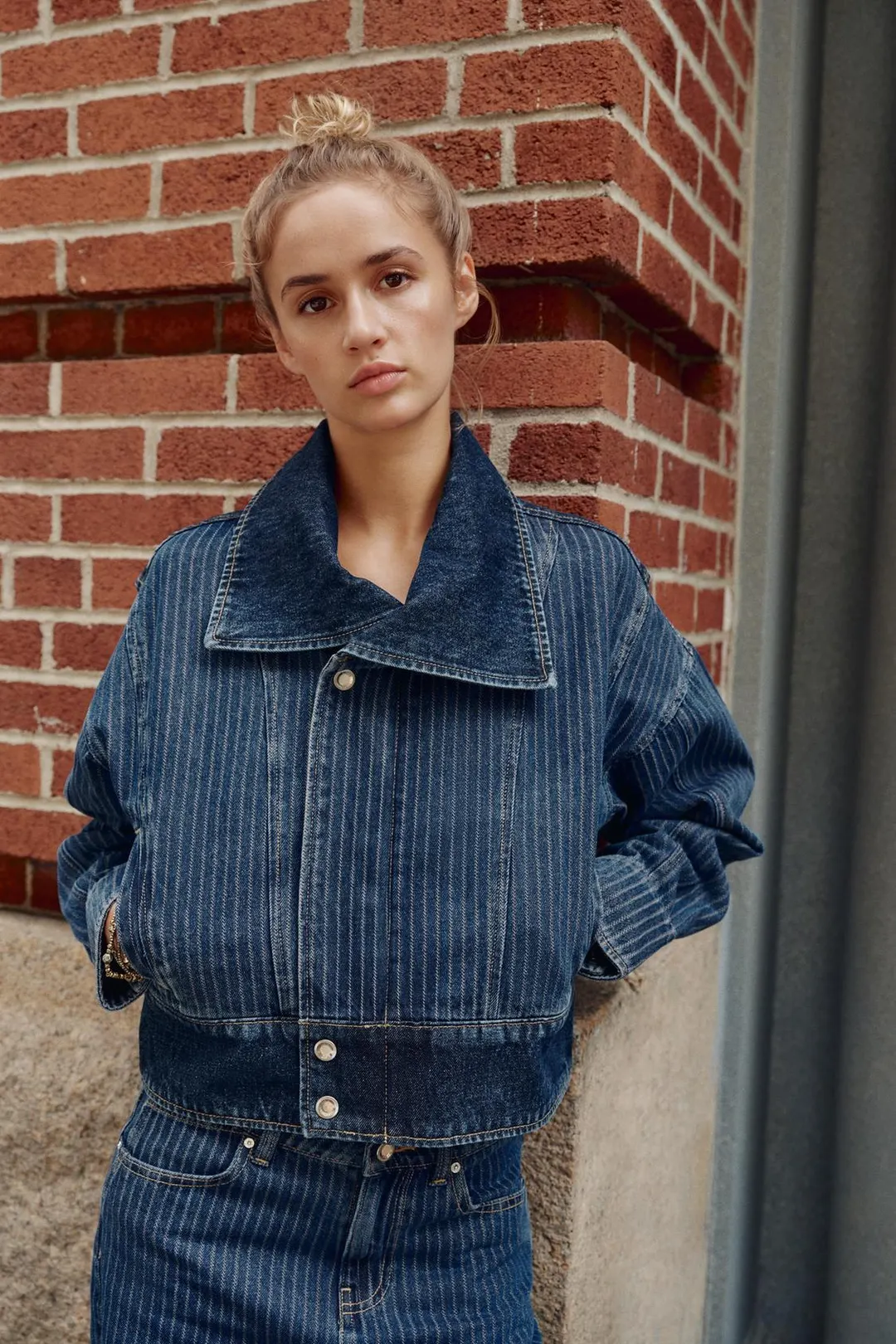 Джинсовая куртка в полоску Z1975, Zara