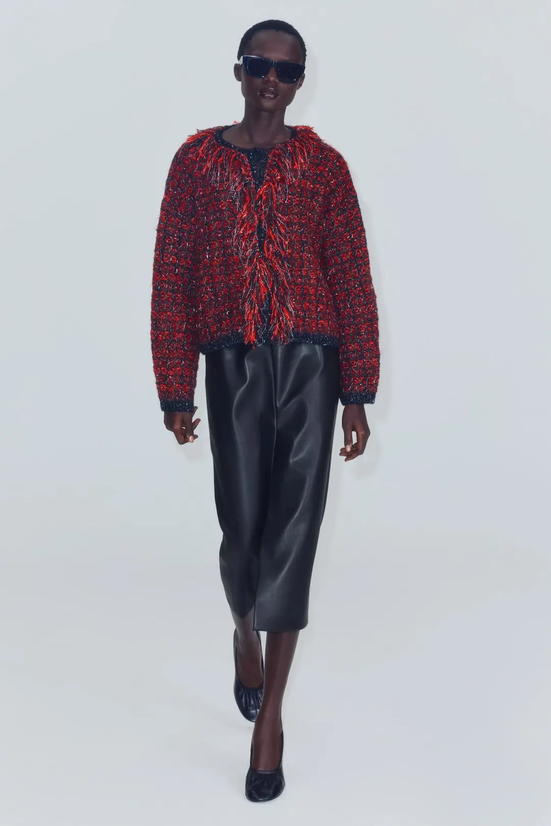 Структурный кардиган с бахромой, Zara