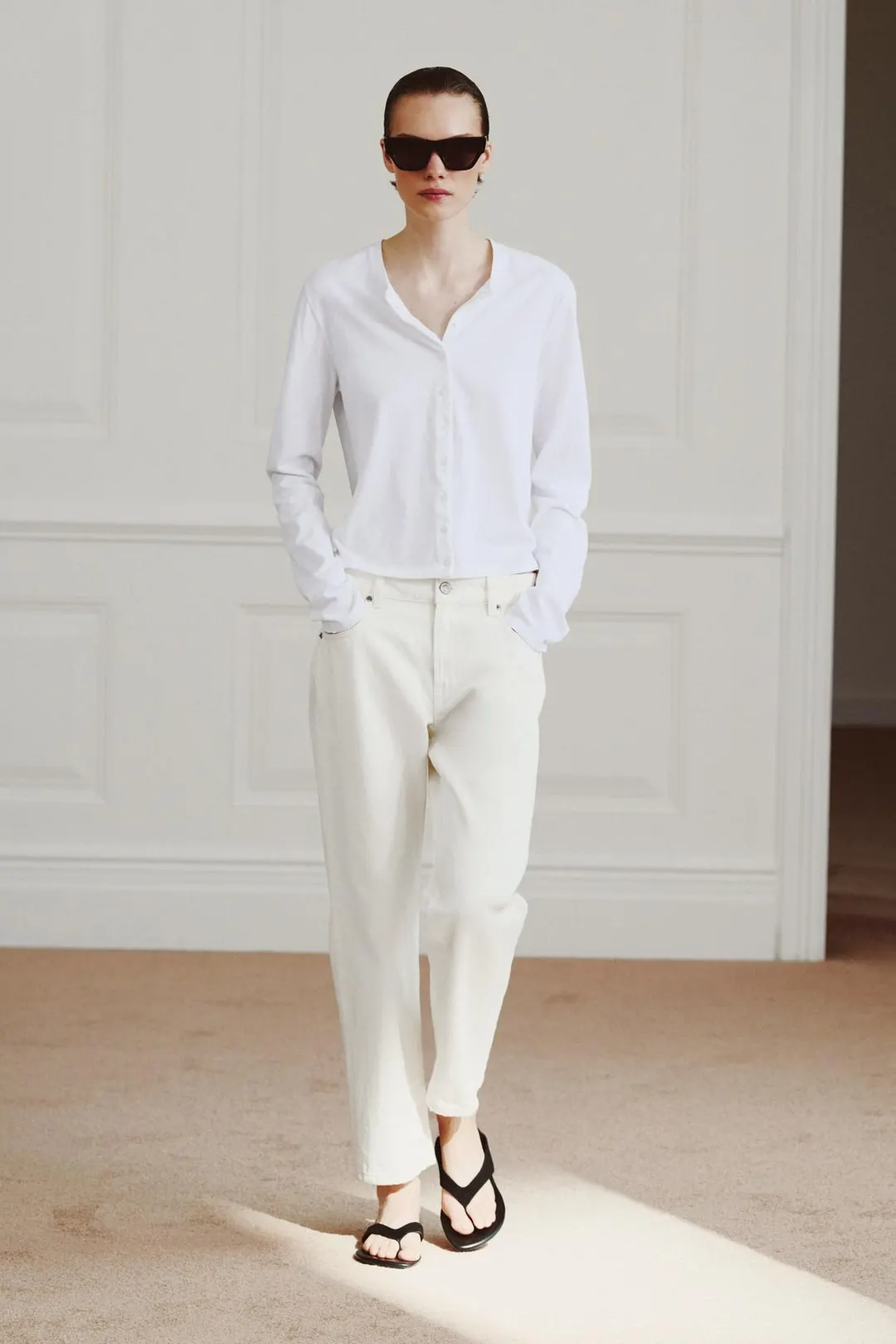 Футболка из 100% хлопка на пуговицах, Zara