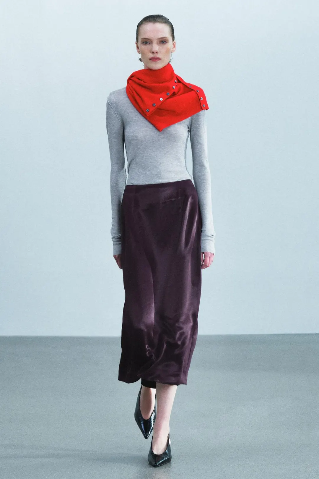 Атласная юбка прямого кроя ZW Collection, Zara