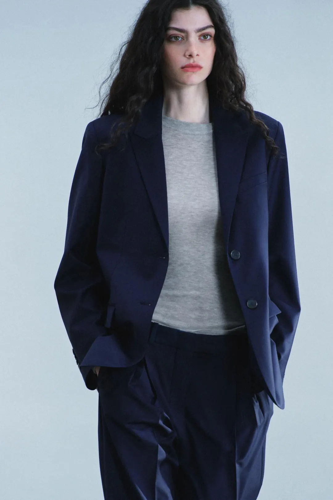 Прямой блейзер из смесовой шерсти ZW Collection, Zara