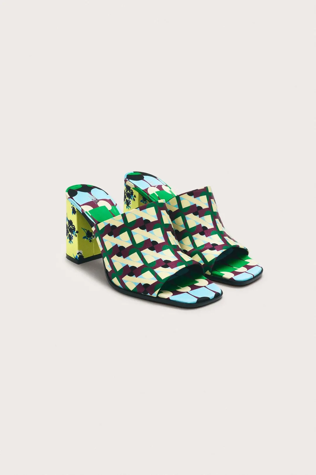 Мюли на каблуке с принтом Limited Edition, Zara