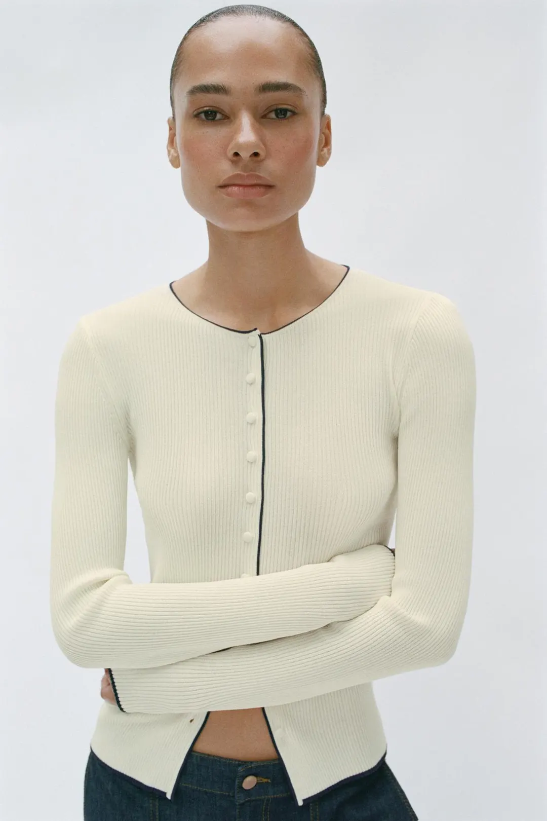 Кардиган с контрастной отделкой, Zara