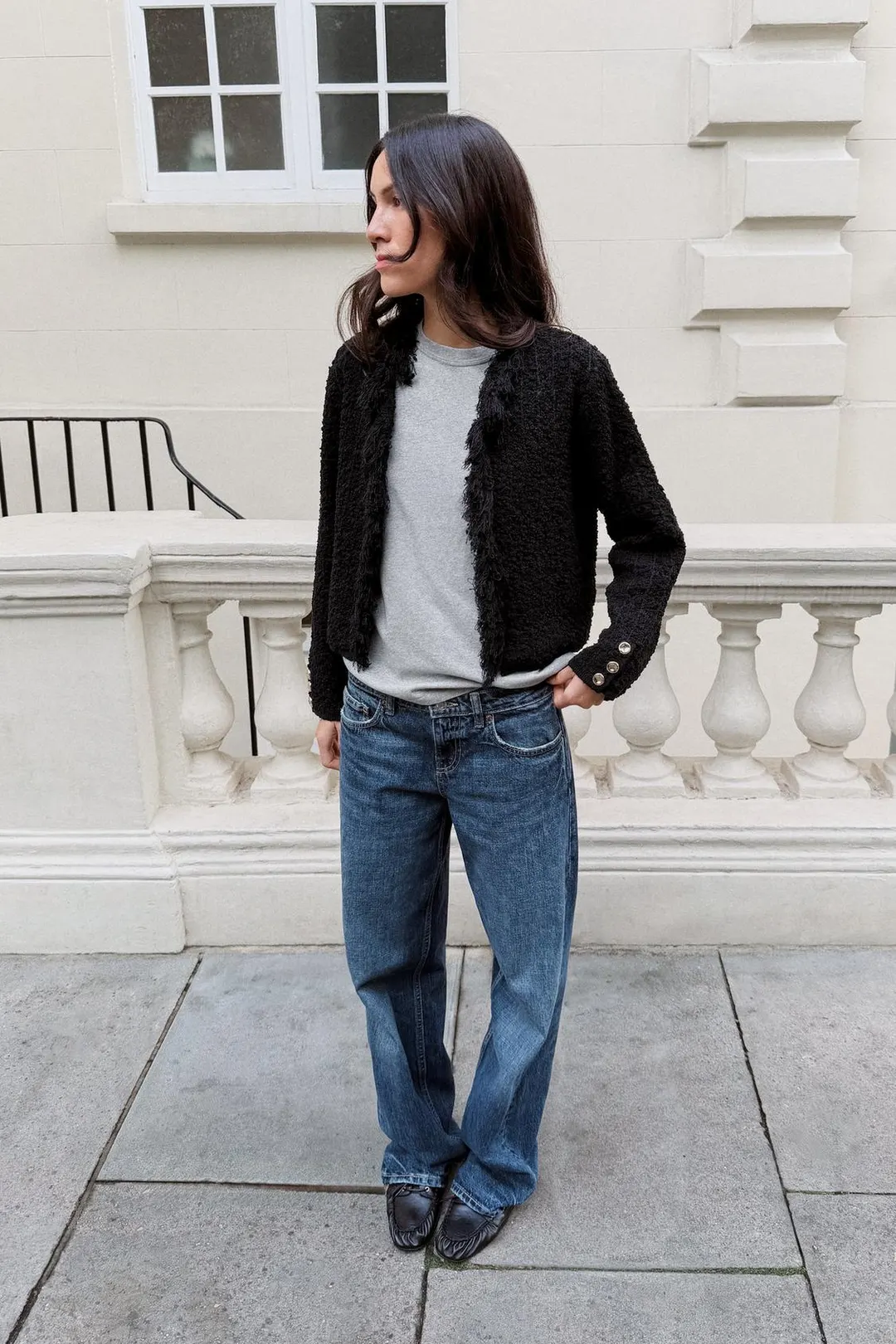 Структурный кардиган с бахромой, Zara