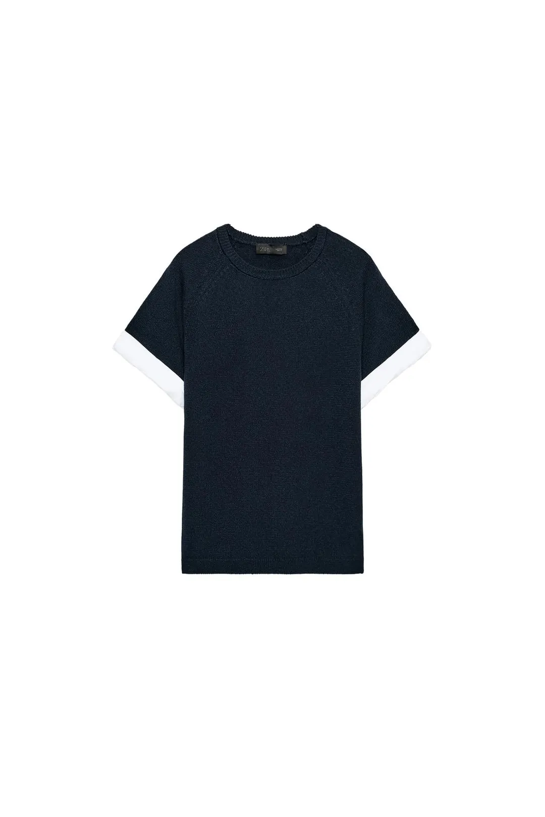 Джемпер с контрастными отворотами на рукавах, Zara