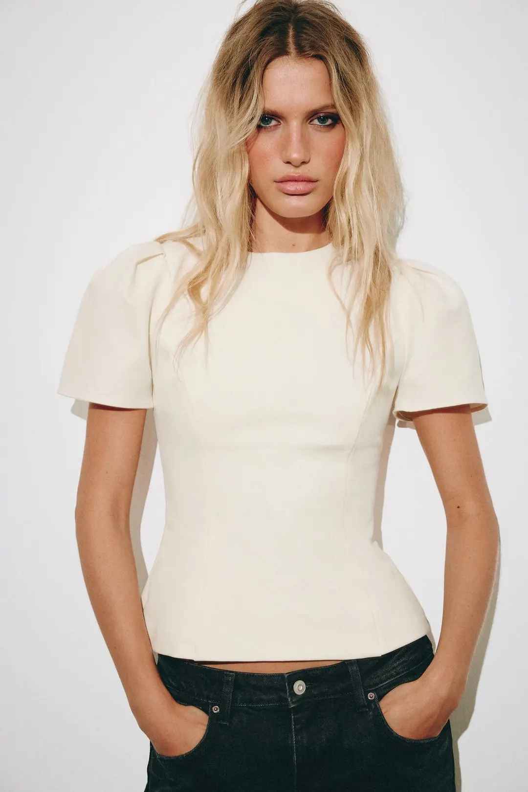 Топ с объемными рукавами, Zara