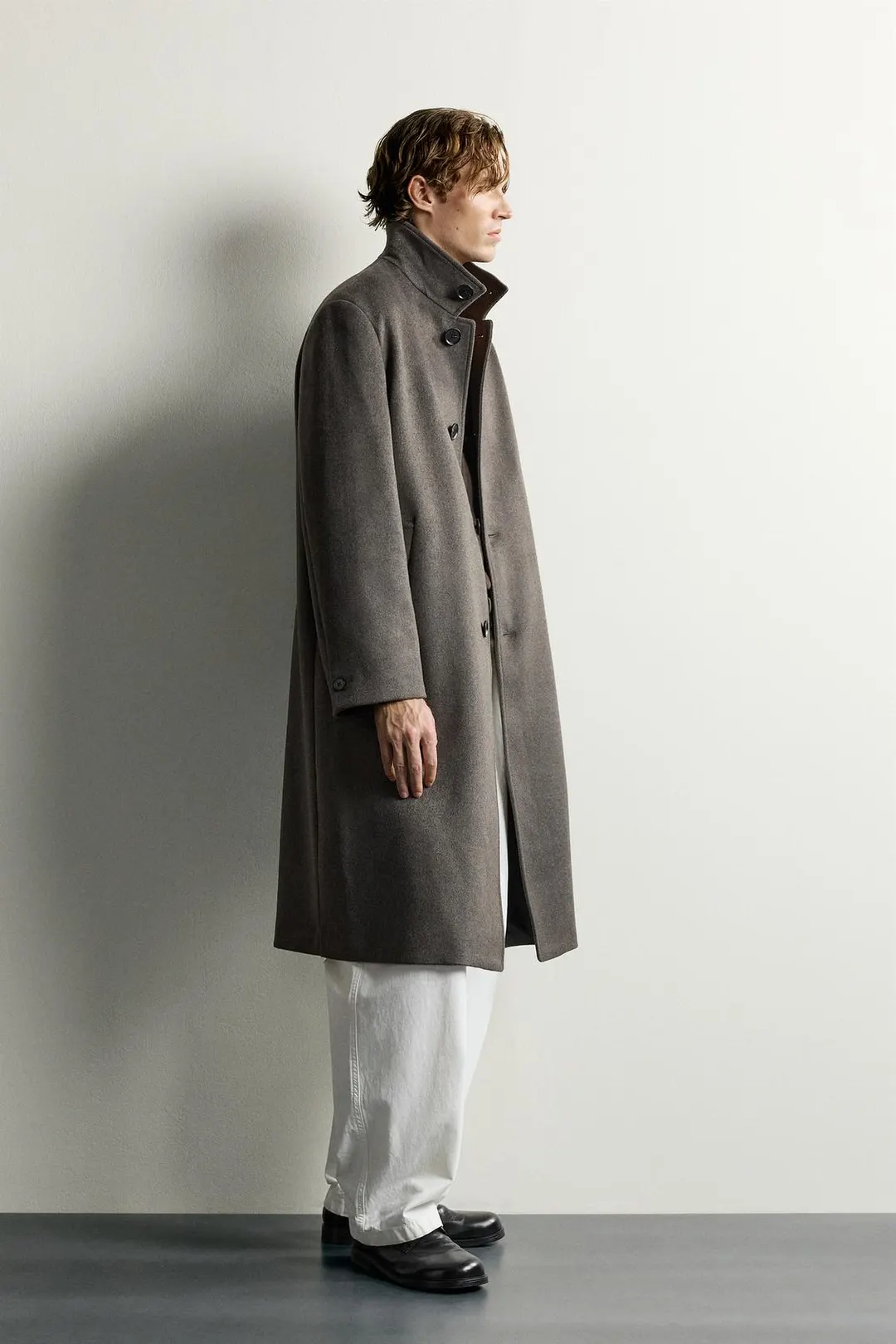Пальто свободного кроя из смесовой шерсти, Zara