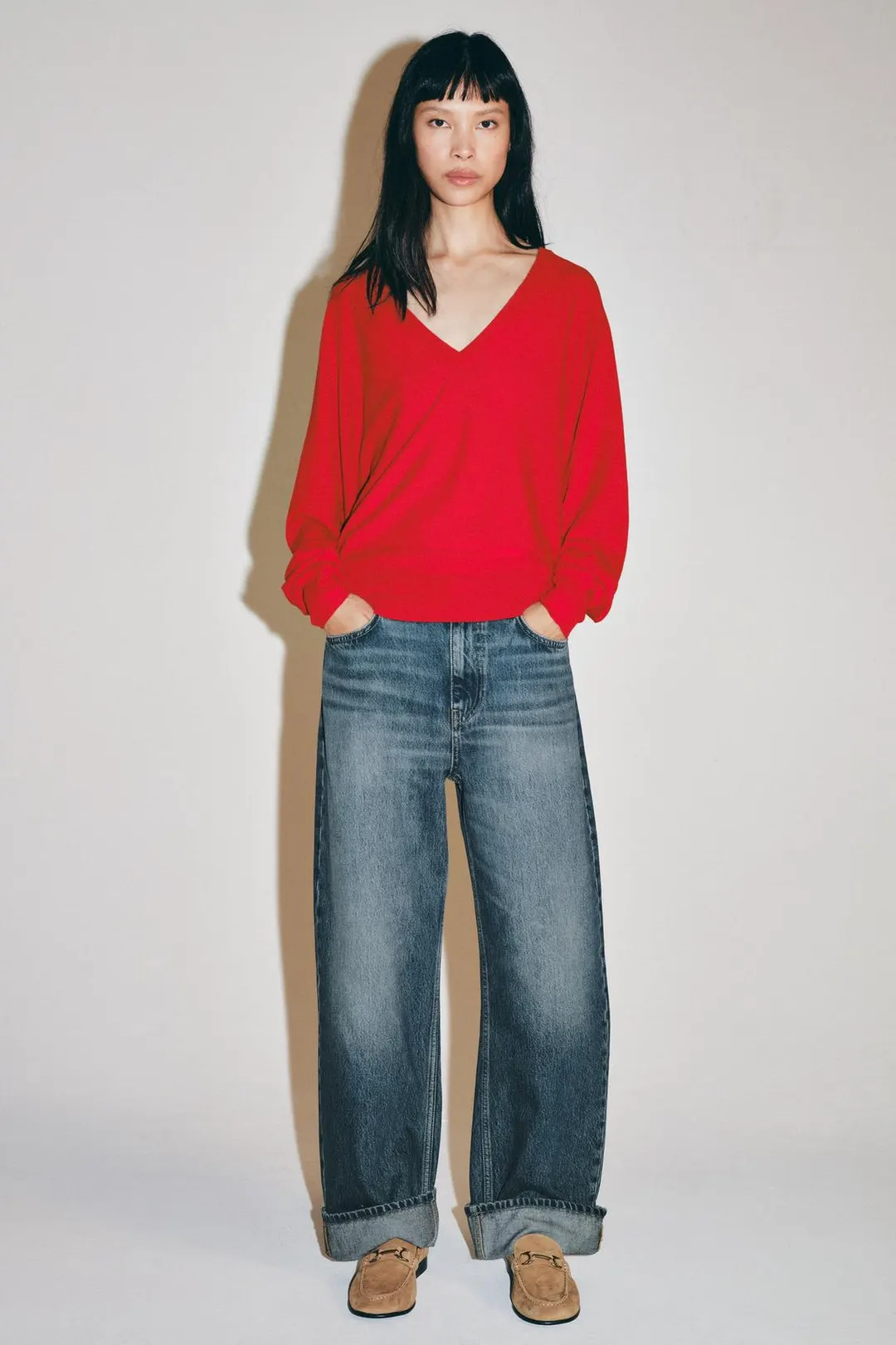 Лоферы из замши с металлическим декором, Zara