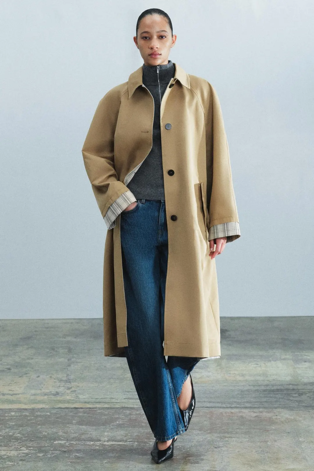 Длинный двусторонний тренч ZW Collection, Zara
