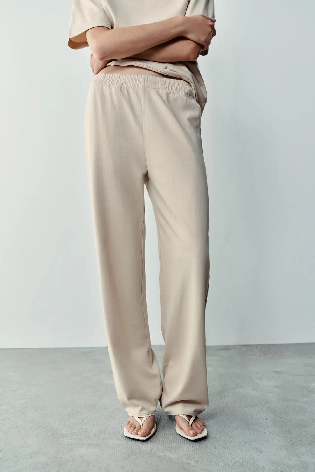 Брюки прямого кроя из хлопка, Zara