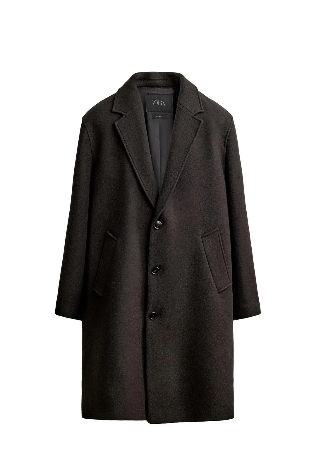 Пальто свободного кроя из смесовой шерсти, Zara