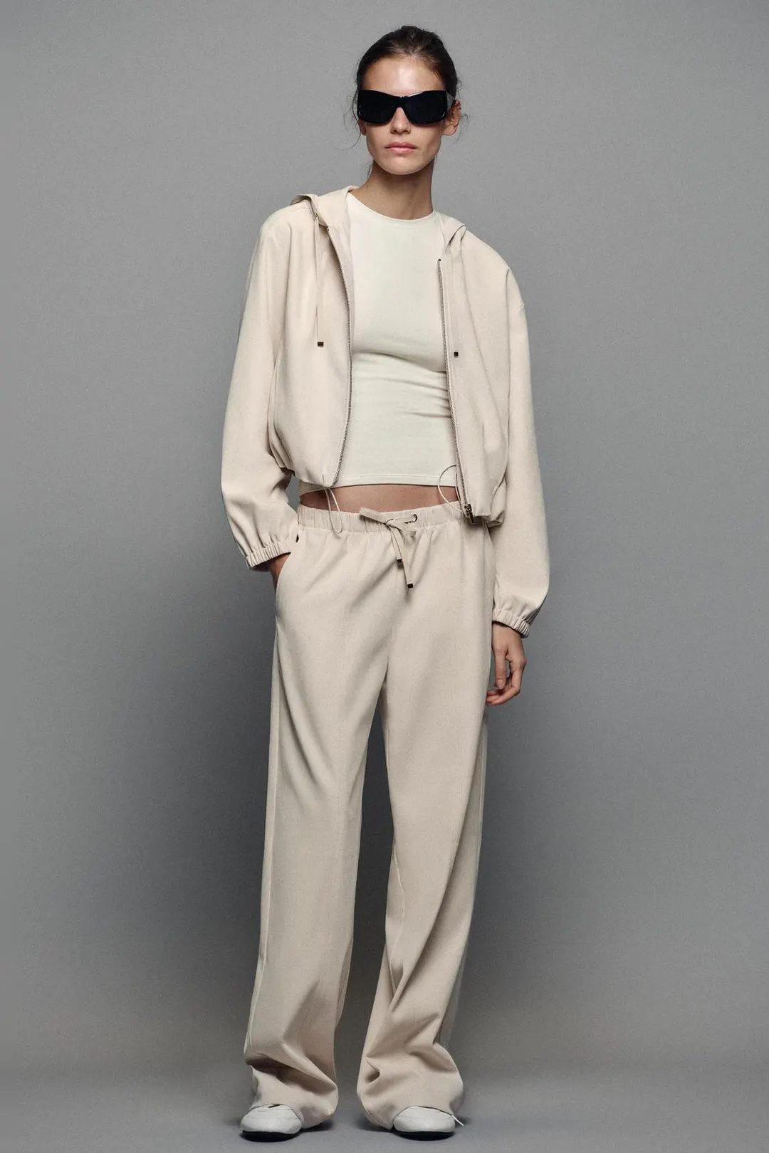 Брюки широкого кроя с эластичным поясом, Zara
