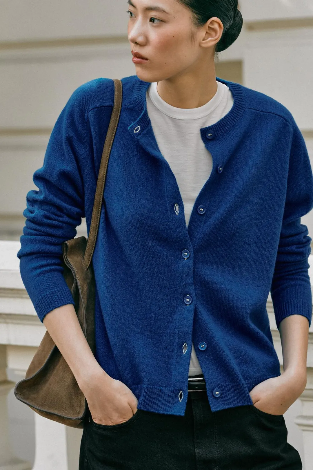 Однотонный кардиган из 100% шерсти, Zara