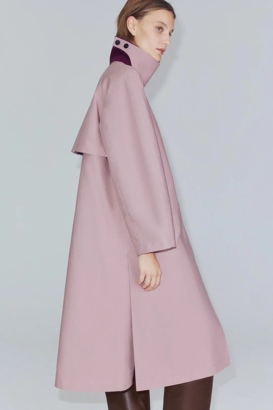 Тренч длинный двубортный ZW Collection, Zara