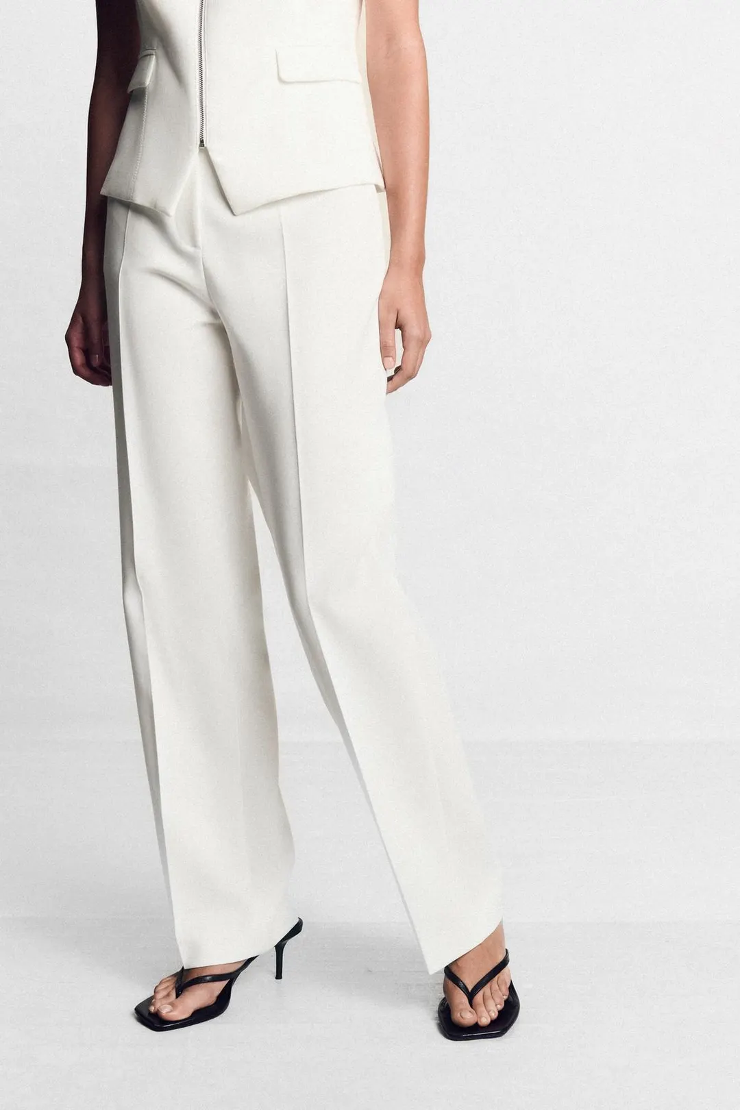 Прямые брюки с высокой посадкой, Zara