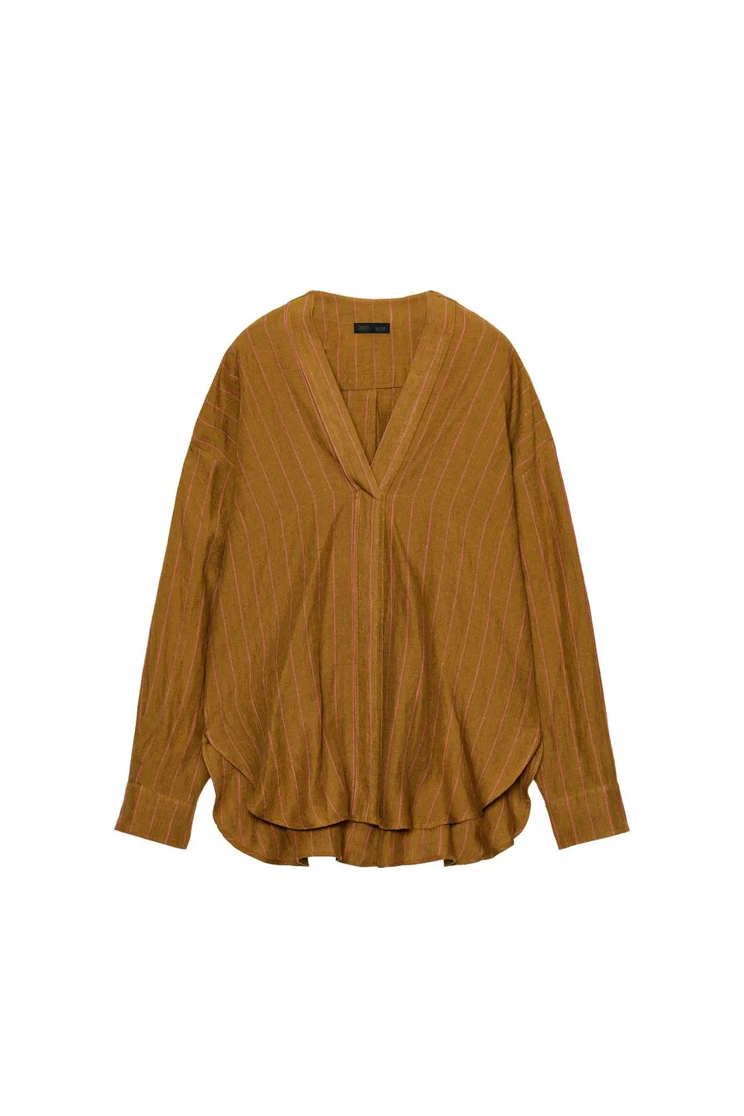 Полосатая рубашка из 100% льна, Zara