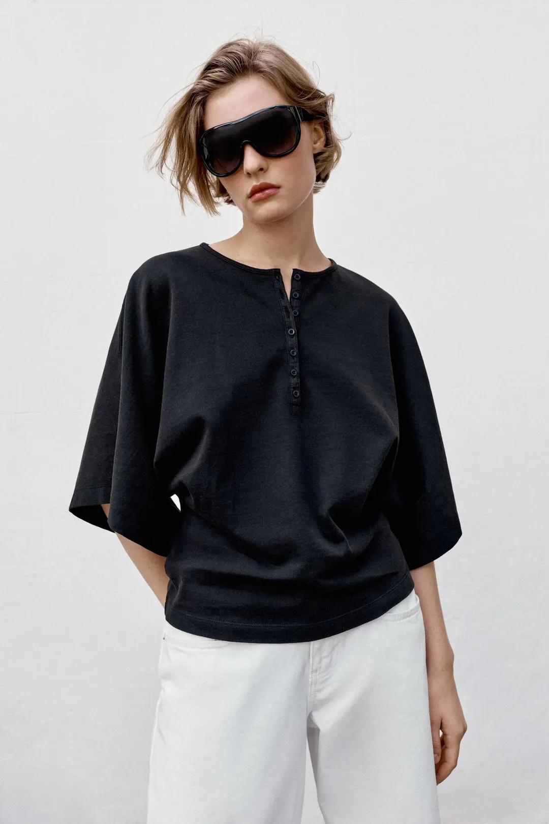 Футболка с воротом хенли, Zara