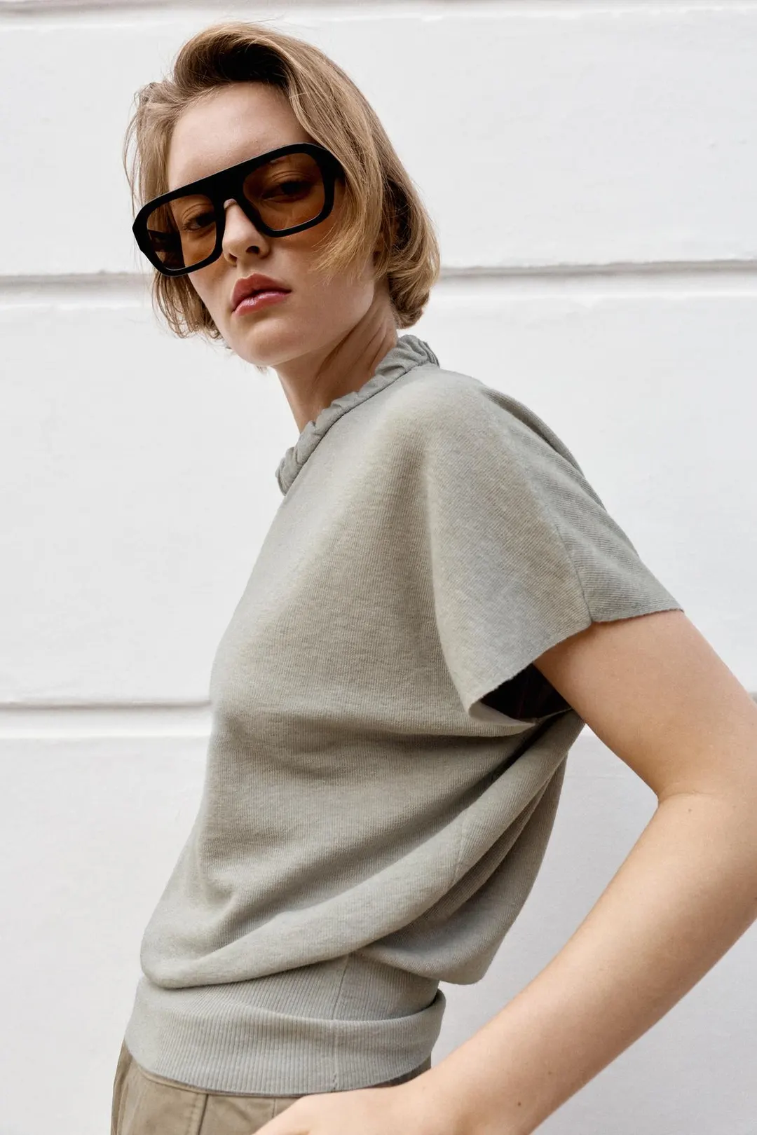 Вязаный топ с присборенной горловиной, Zara