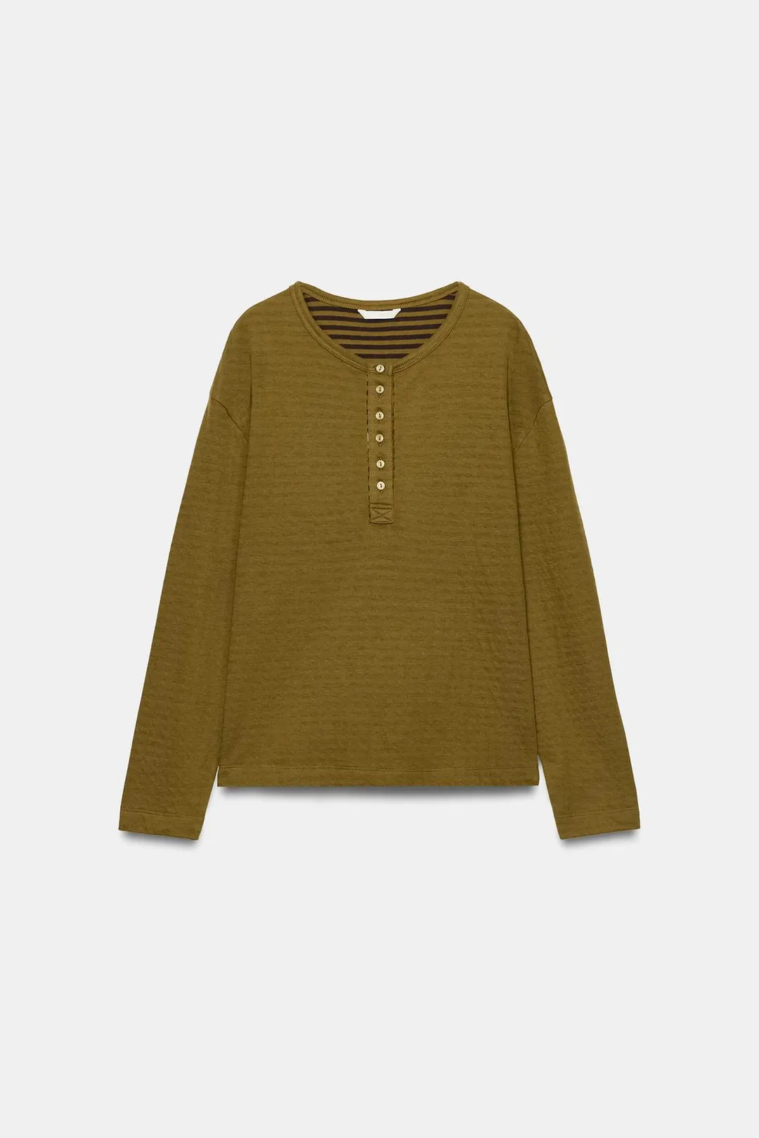 Двусторонний лонгслив хенли, Zara