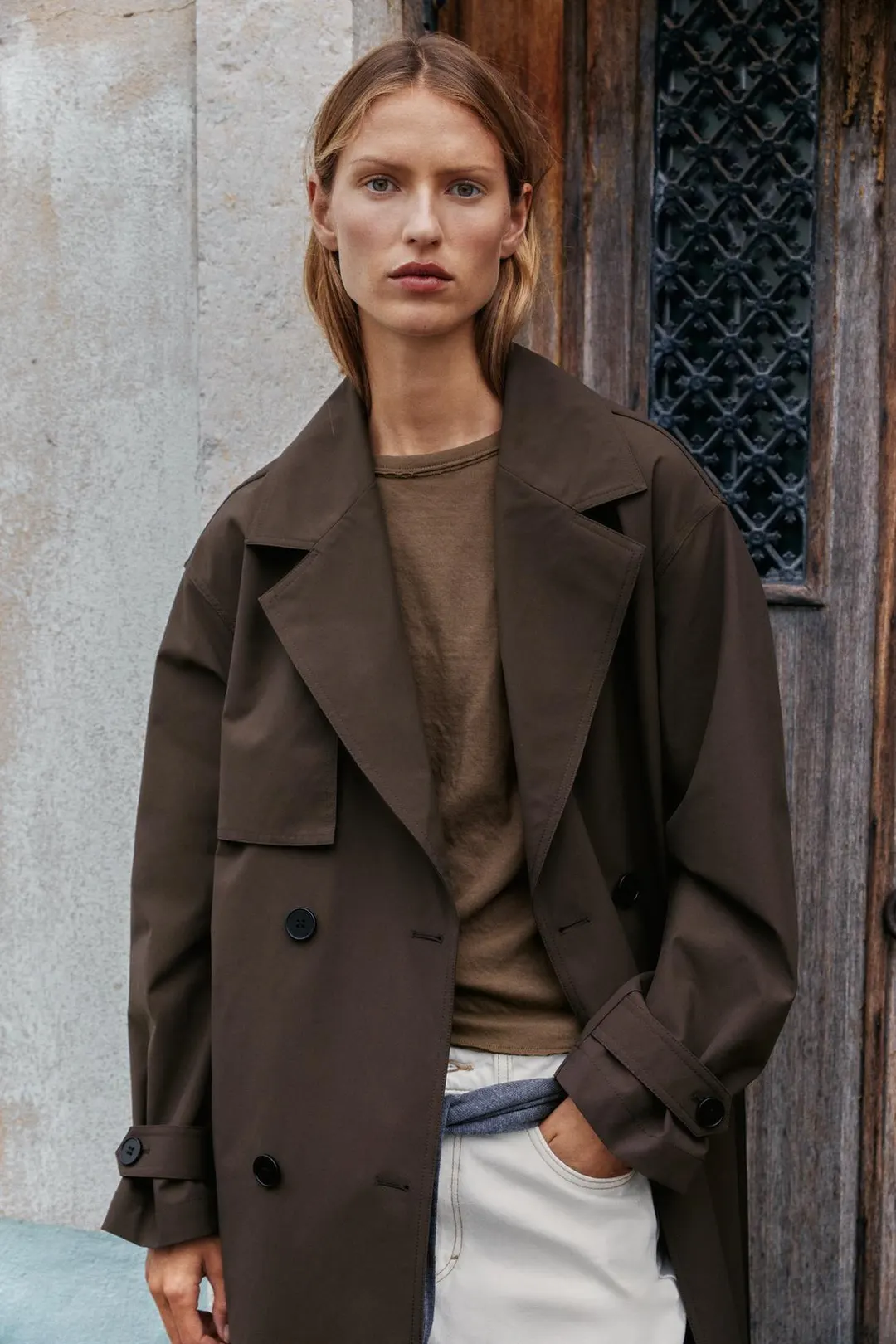 Водоотталкивающий тренч-ветровка с поясом, Zara