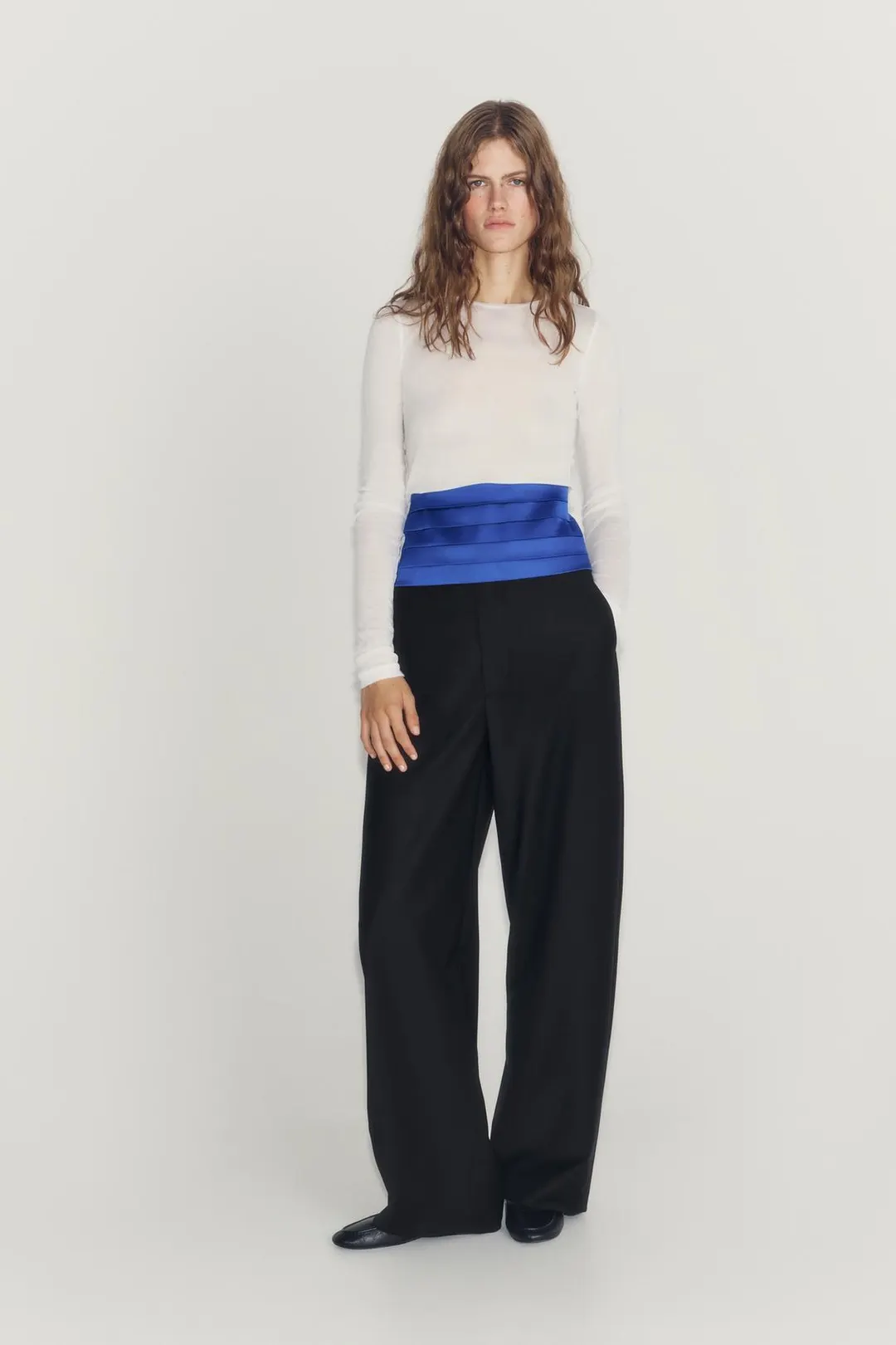 Брюки широкие из смесовой шерсти ZW Collection, Zara