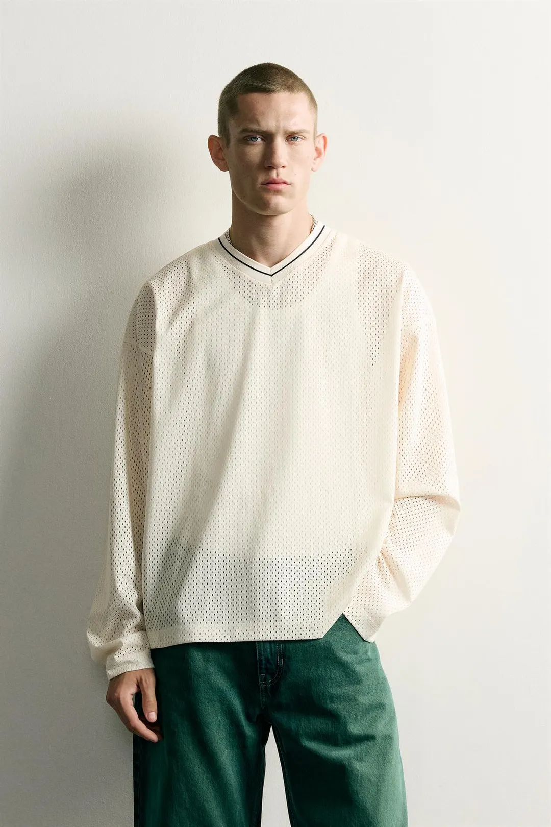 Футболка ажурной вязки relaxed fit, Zara