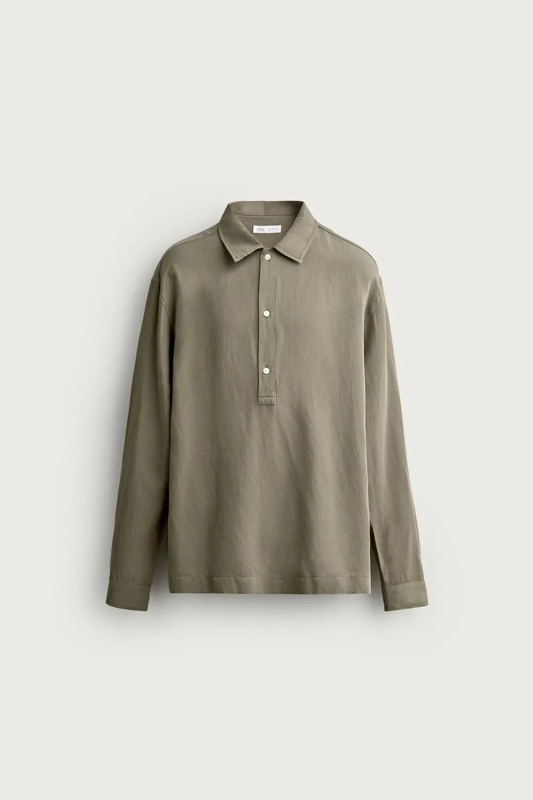 Поло стандартного кроя из вискозы и льна, Zara