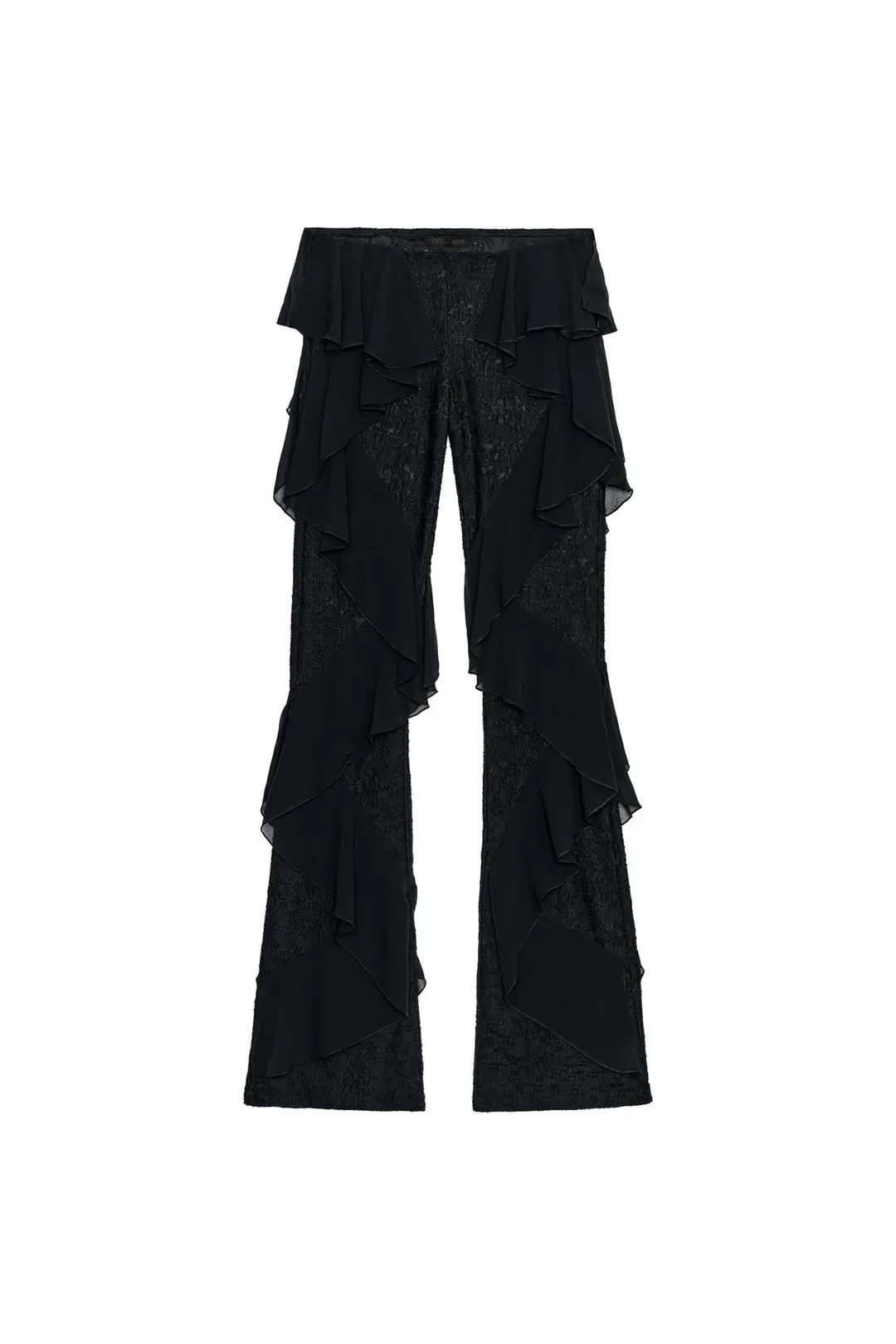 Брюки кружевные с оборками, Zara