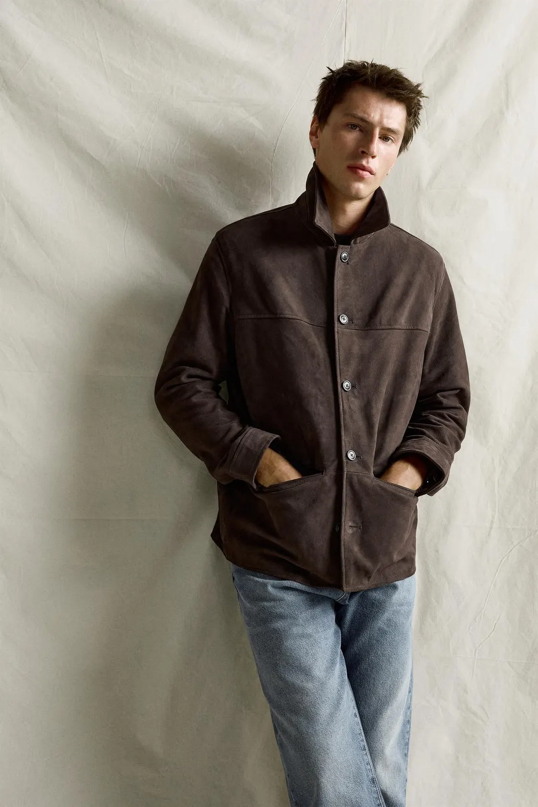 Куртка прямого кроя из замши, Zara