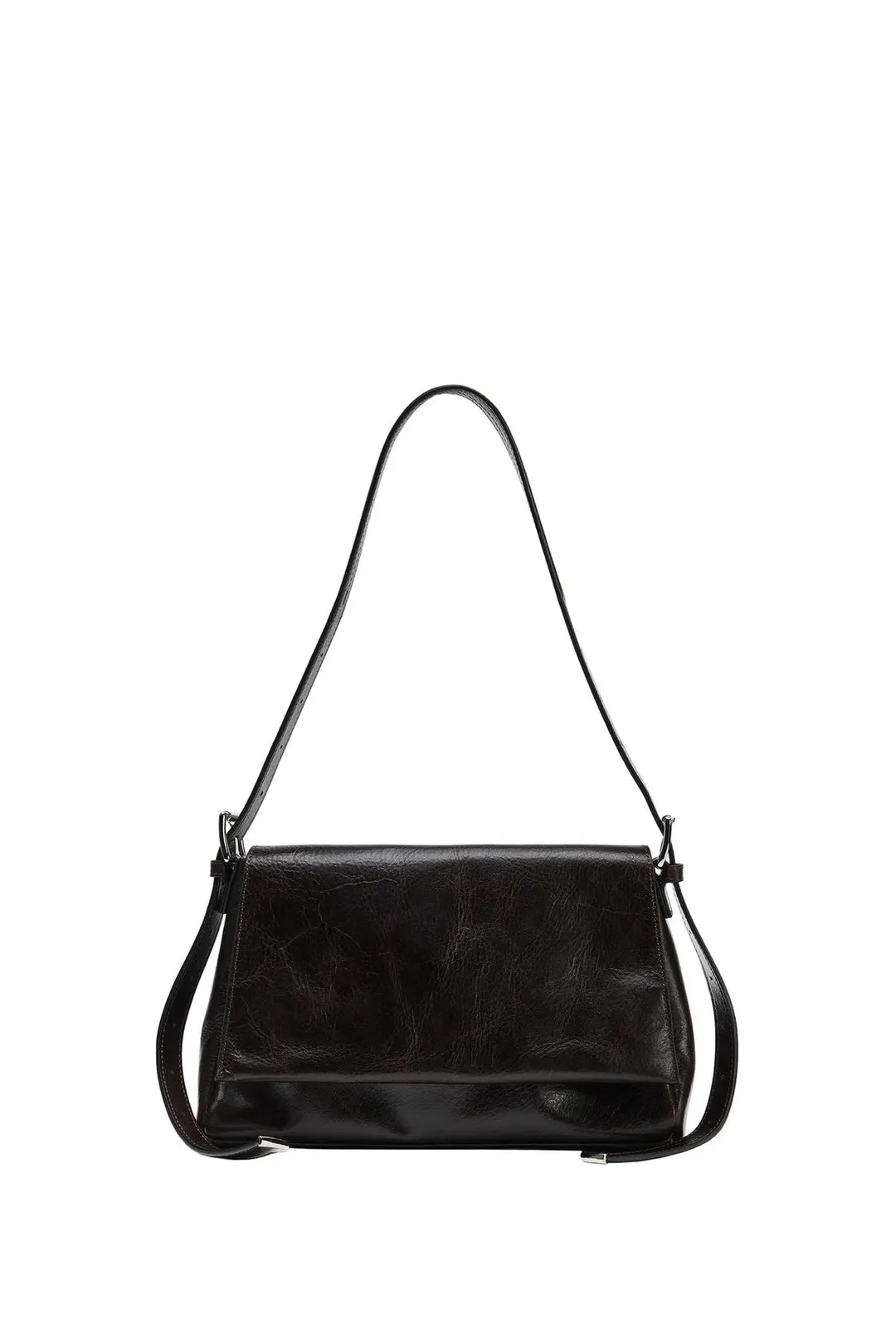 Сумка с клапаном из кожи, Zara