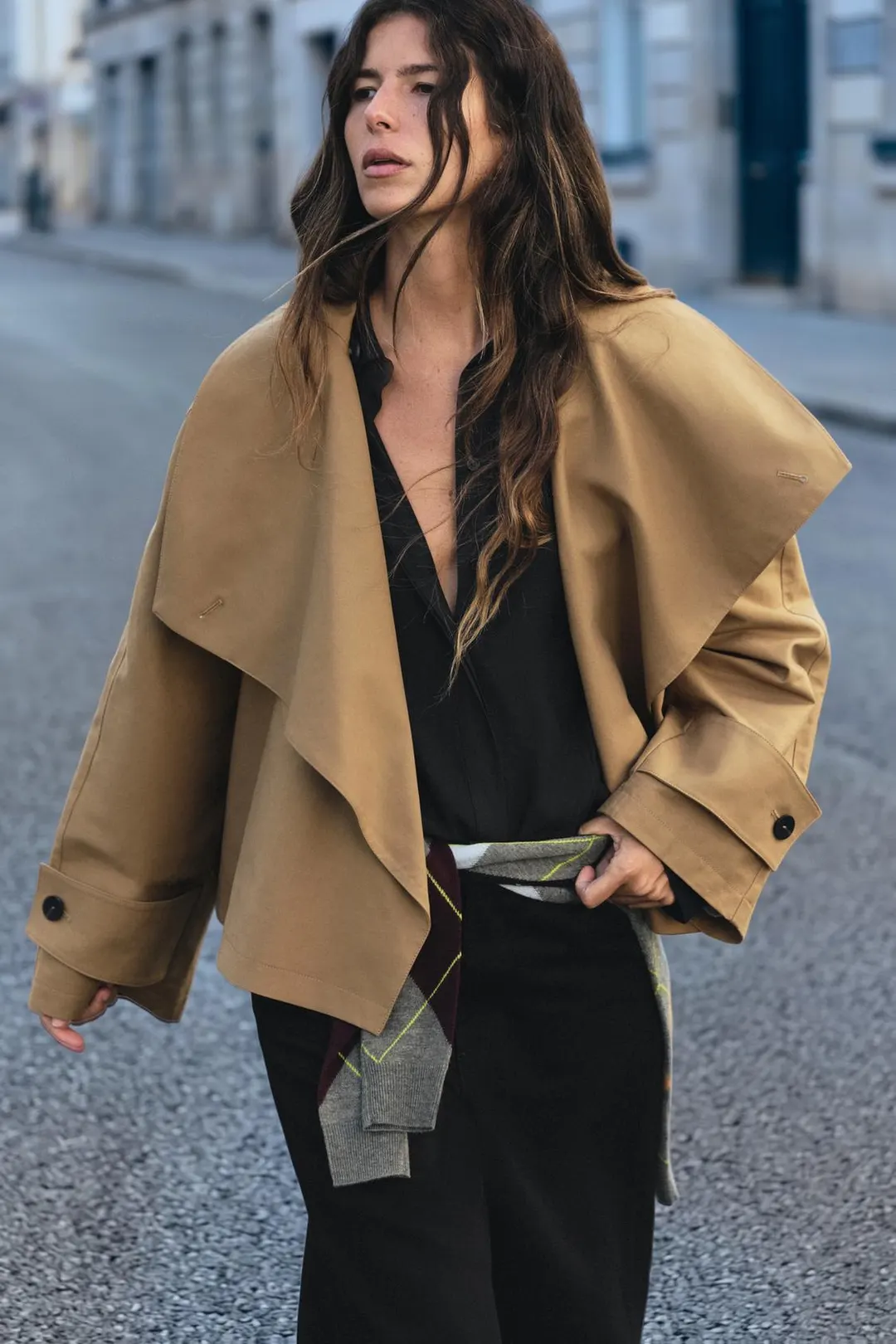Тренч укороченный с воротником-стойкой ZW Collection, Zara