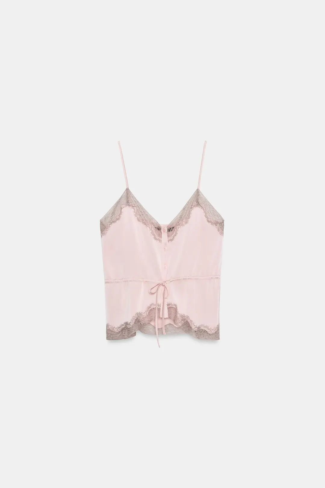 Атласный топ с кружевом, Zara