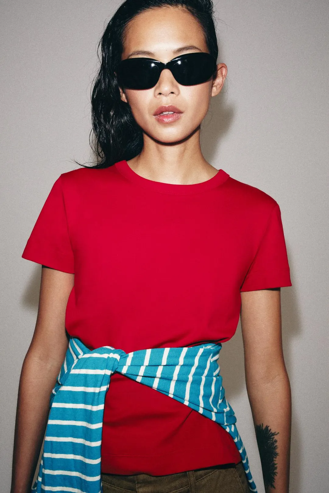 Футболка из интерлока с короткими рукавами, Zara