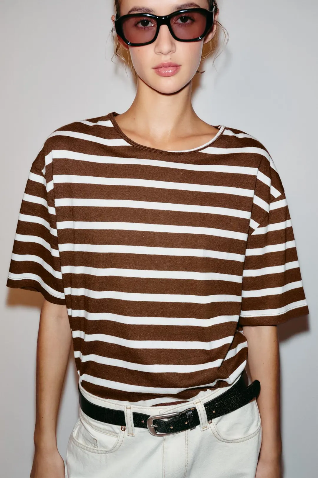 Футболка в полоску с короткими рукавами, Zara