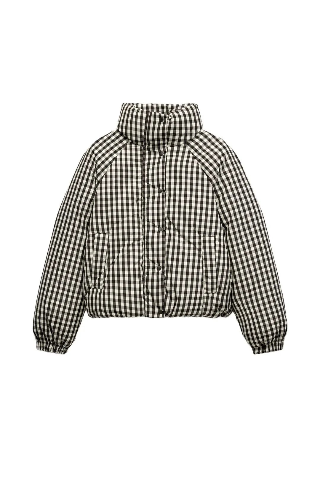 Короткий анорак в клетку с водоотталкивающей пропиткой, Zara
