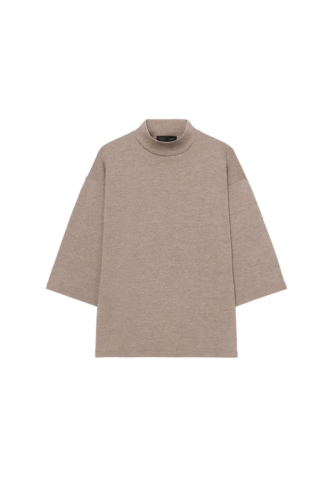 Футболка из пике с высоким воротником, Zara