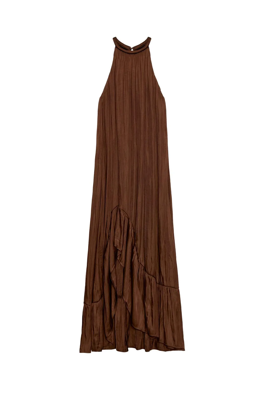 Асимметричное атласное платье миди, Zara