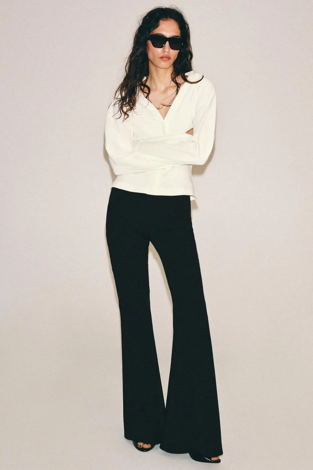 Топ из контрастной ткани, Zara
