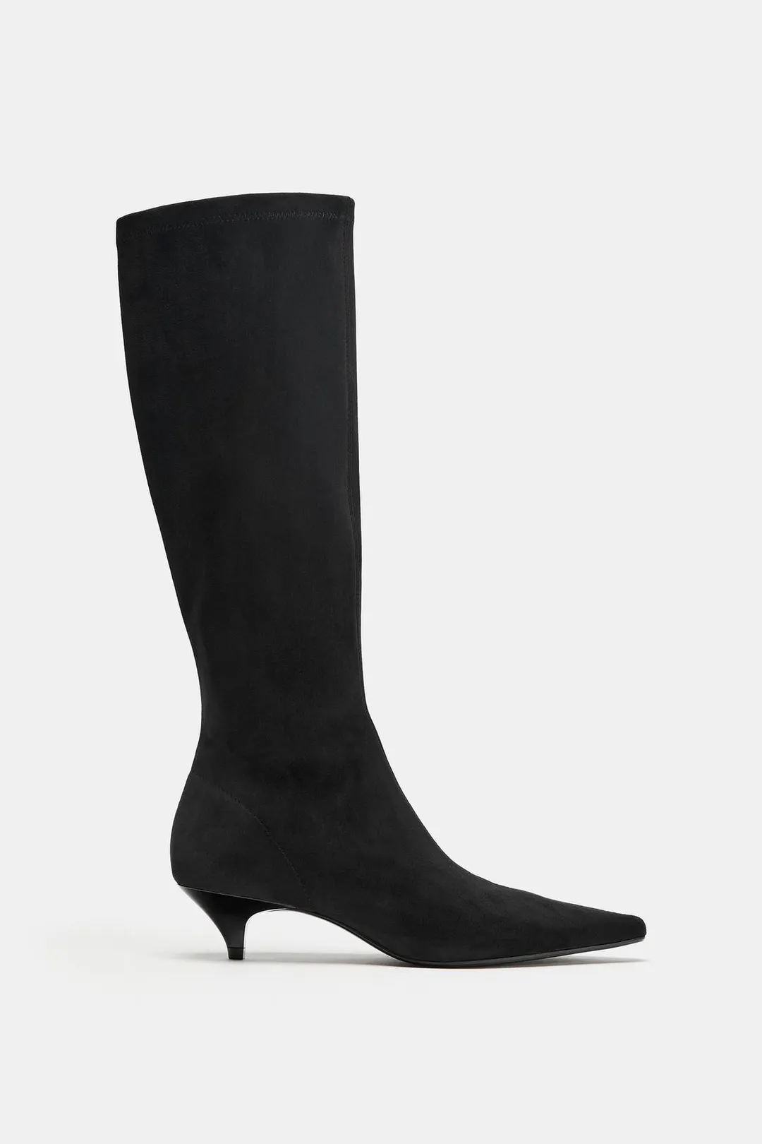 Сапоги из эластичного материала на каблуке kitten heel, Zara