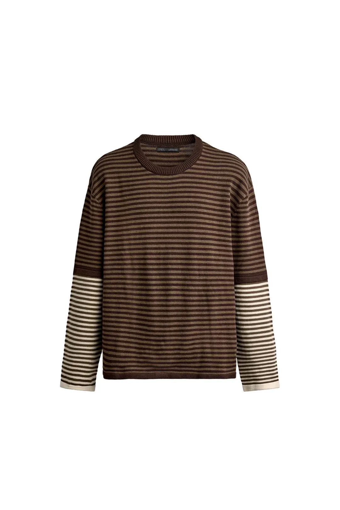 Жаккардовый свитер с контрастной полосой, Zara