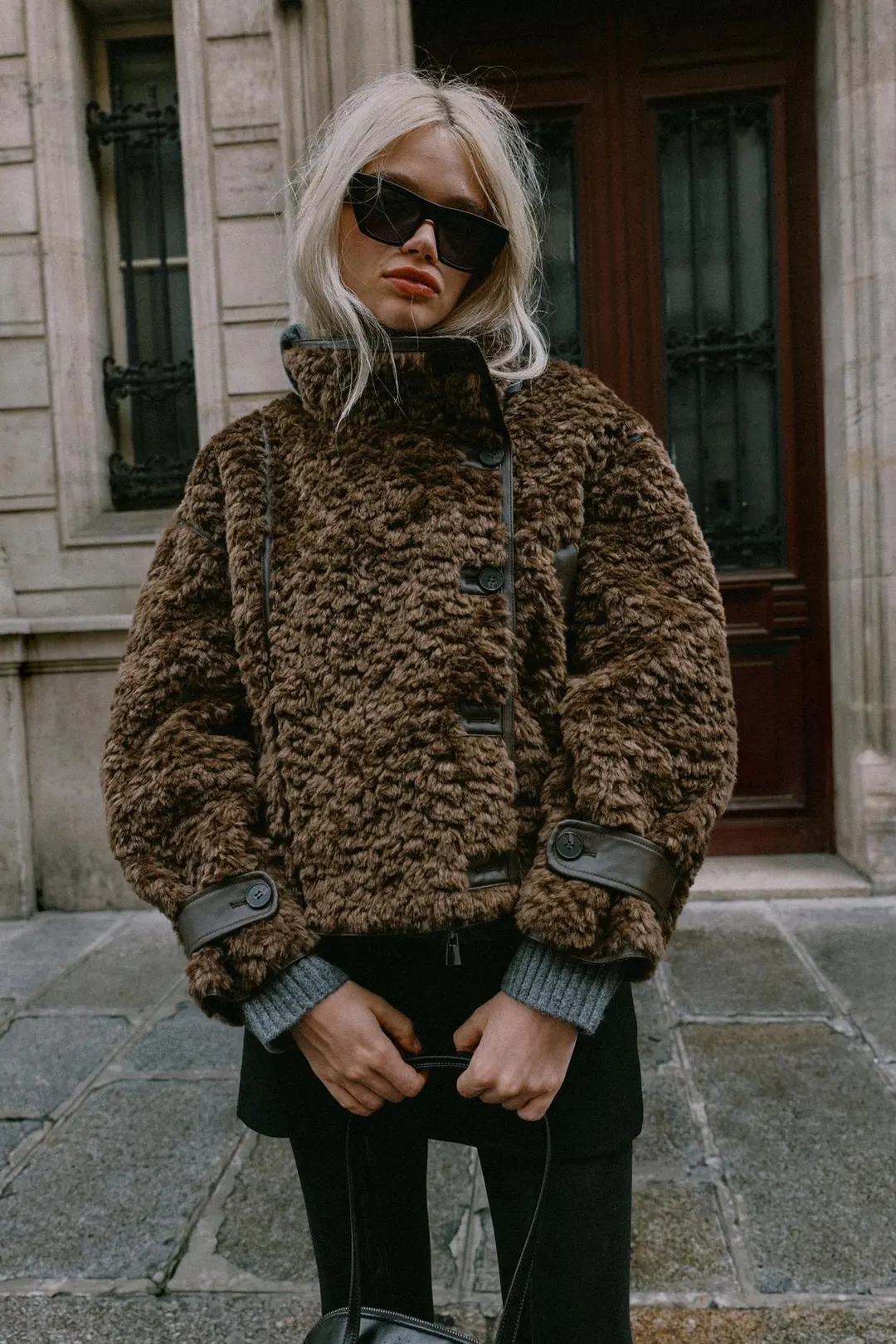 Куртка с контрастным искусственным мехом, Zara